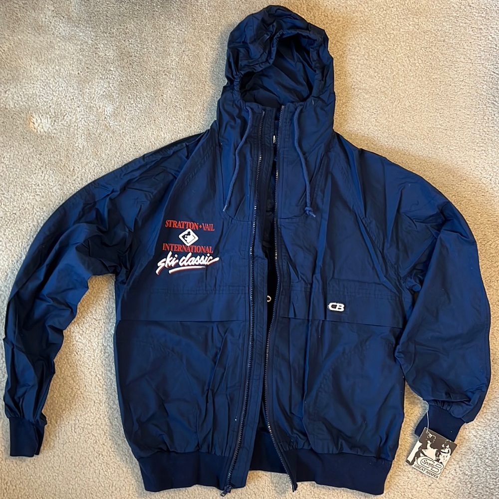 Vintage 1986 CB Stratton Vail International Ski Classic jacket, Men’s M navy